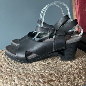 Dansko Tasha Leather Cut Out Platform Sandals